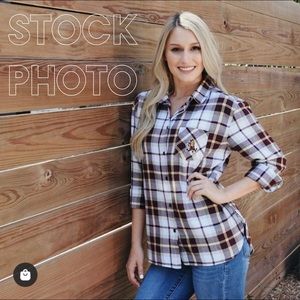 NWT Boston Bruins Boyfriend Plaid Shirt